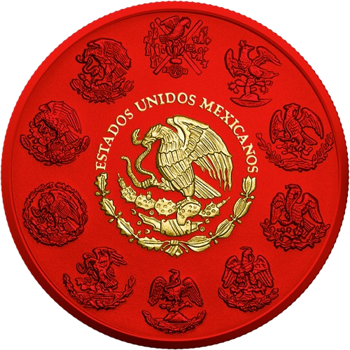 Miniatura: Mexico - Libertad 2023 Space Metals Red 1oz .999 Silver Colorized Germania Mint