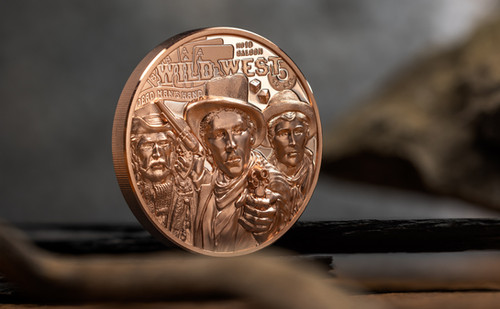 【新品未開封】38-kt THE COPPER OLDMOUNTAIN ver. WILD WEST Legends 50g Copper Coin 1$ Cook Islands 2024 With Box