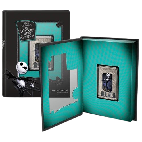 Miniatura: KOSZMAR PRZED ŚWIĄTECZNYM JACK SKELLINGTONEM – 2021 1 OZ CZYSTE SREBRNA MONETA – N