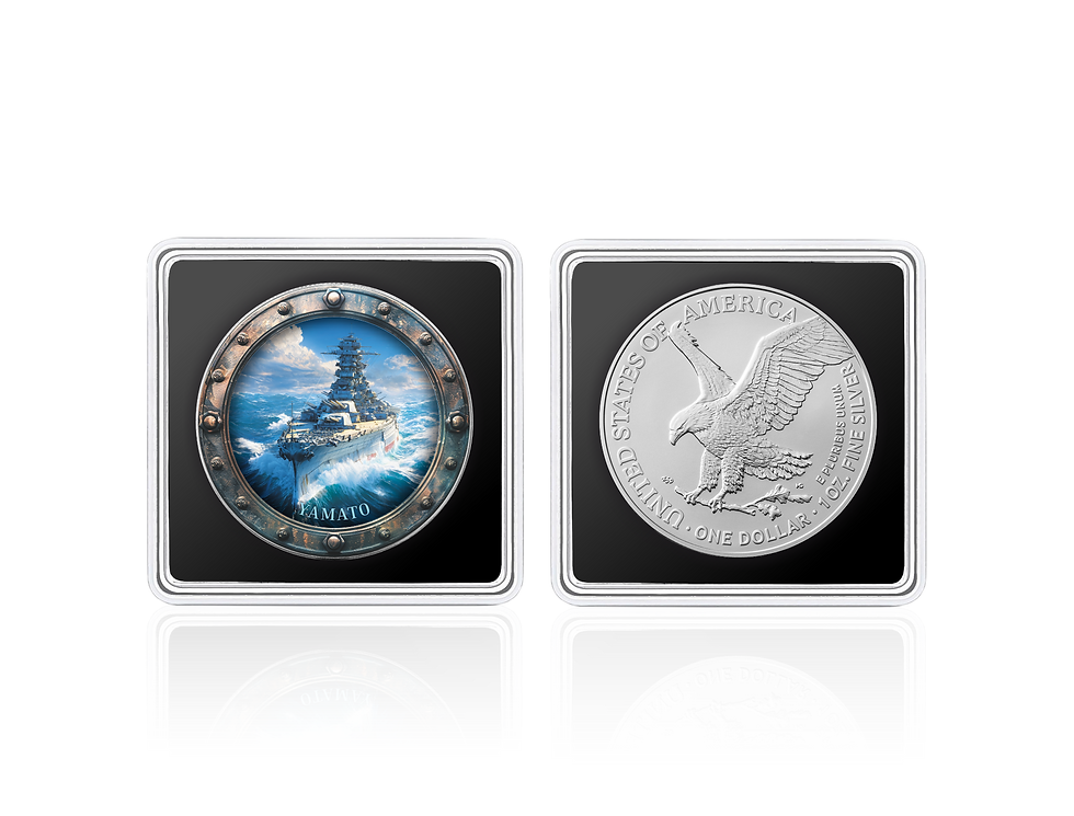 Miniatura: YAMATO - Famous Ship Series - 1oz .999 Silver Eagle Coin $1 USA 2025