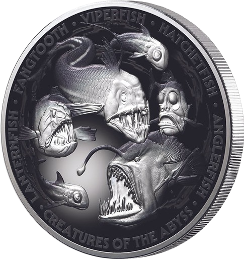 Miniatura: Creatures of the Abyss 5 oz .999 Silver Coin $10 Niue 2024