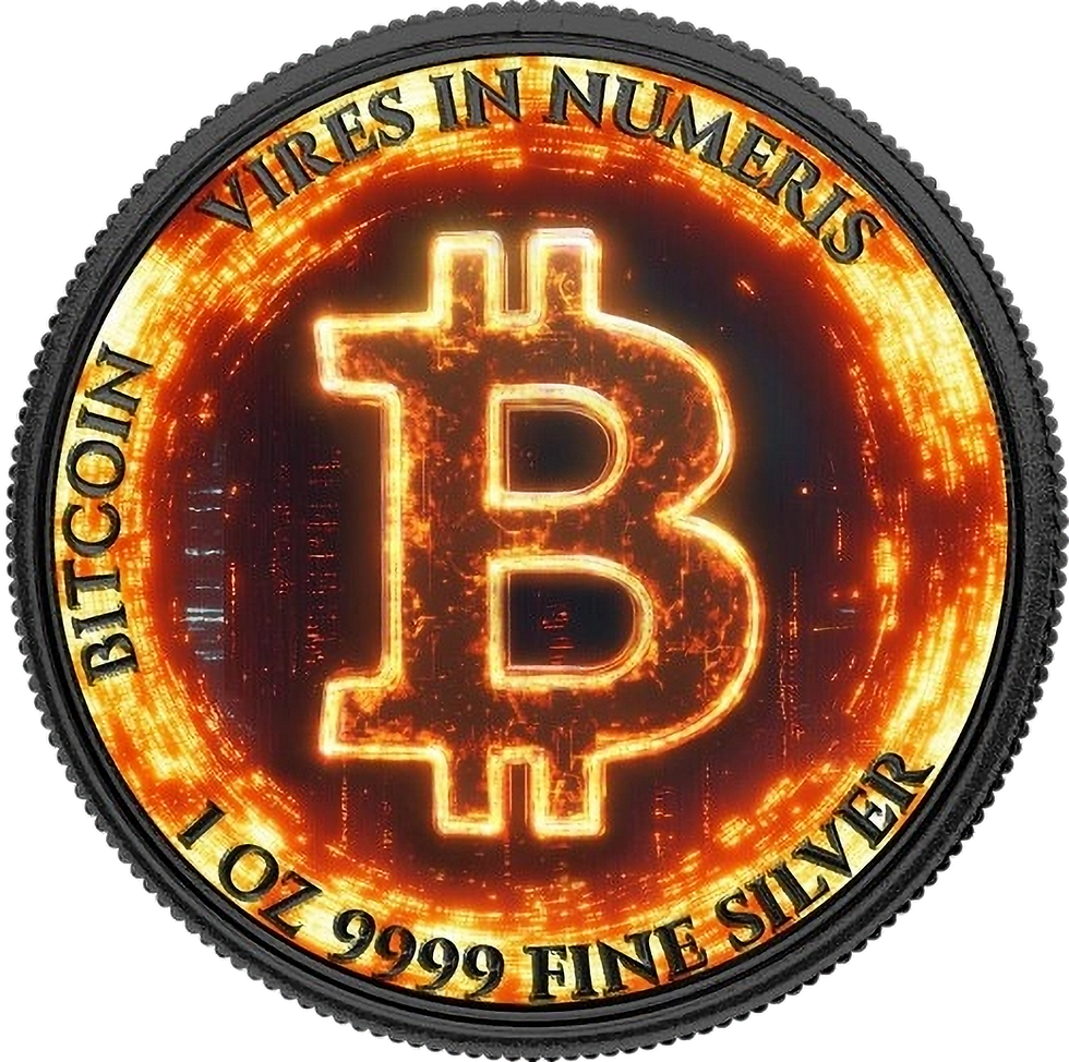 Miniatura: BURNING BITCOIN Black Platinum 1 Oz Silver Coin 2$ Niue 2024