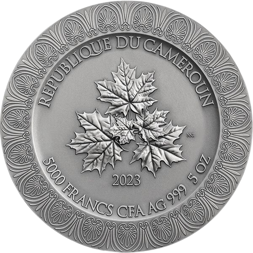 Miniature : Nymphs and Satyr Celestial Beauty 5 oz Antique finish Silver Coin Cameroon 2023