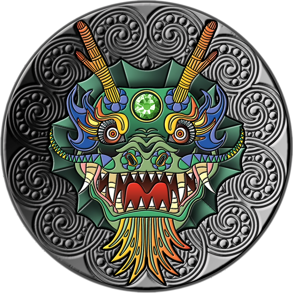 Thumbnail: Dragon Mandala Collection 2 oz Antique finish Silver Coin 5$ Niue 2024