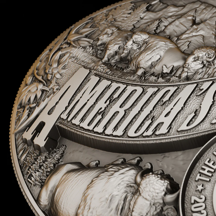 Miniaturbild: American Bison 5 oz .999 High Relief Silver Coin $10 Samoa 2025