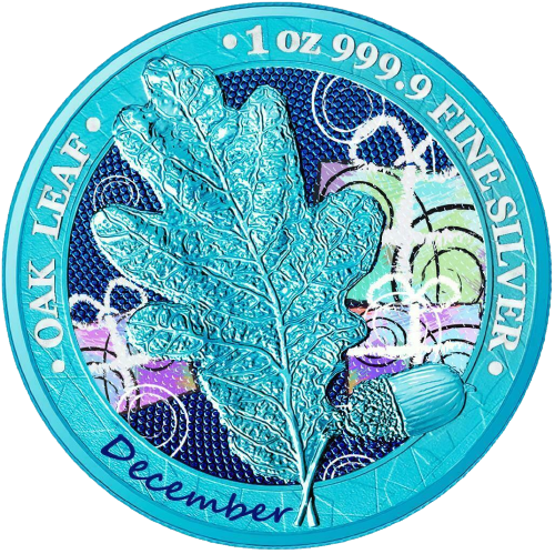 Miniatura: Germania 2019 5 Mark Oak Leaf - Series 12 Months - 1 Oz Silver Coin
