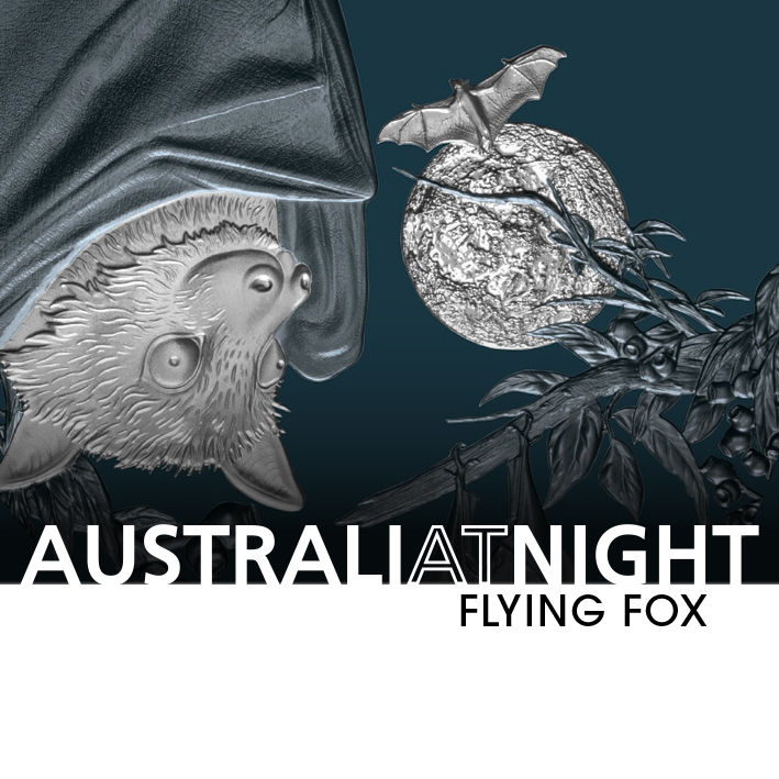 Miniatura: 2023 Niue Australia at Night Flying Fox 1 oz Silver Coin