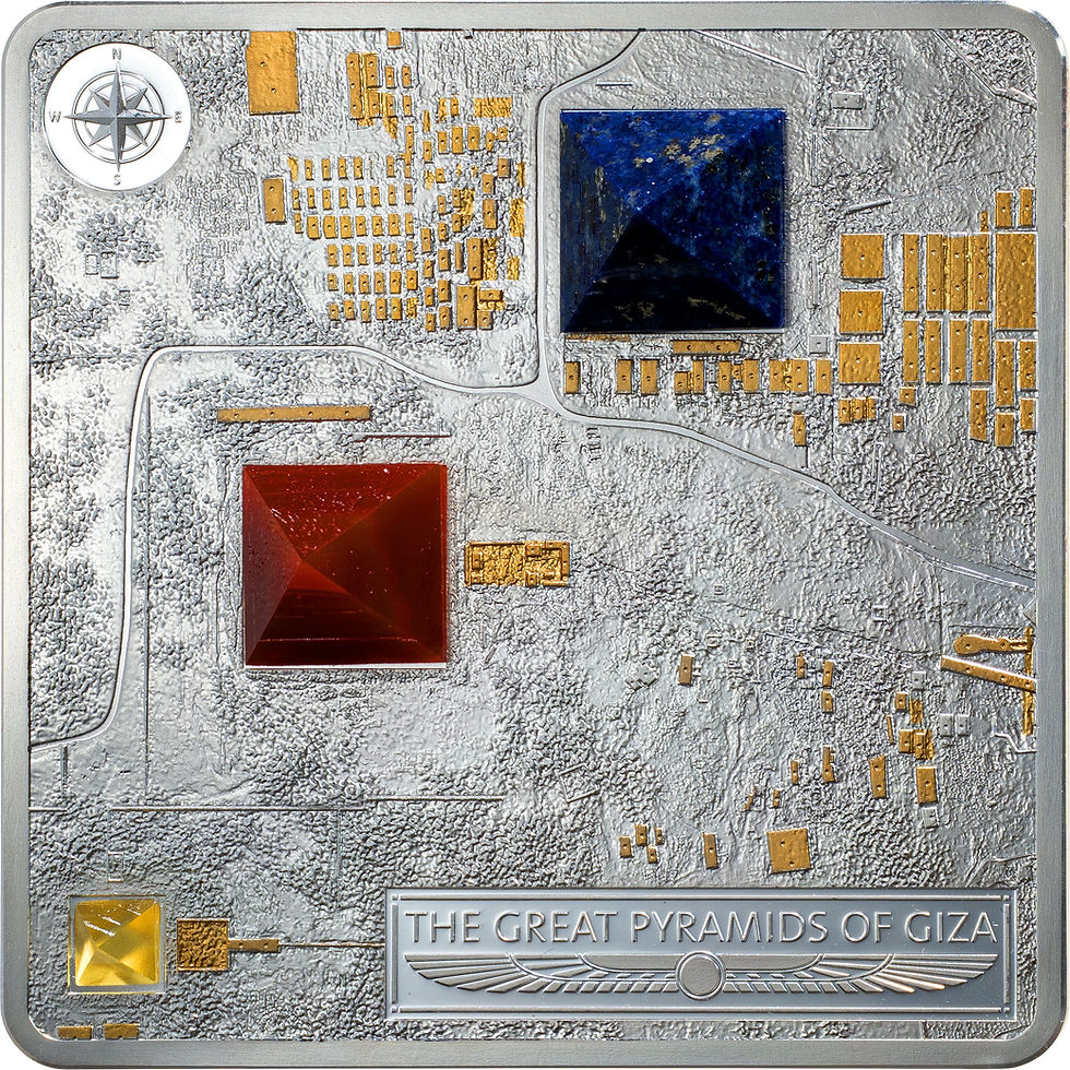 Miniaturbild: GREAT PYRAMIDS OF GIZA 3 Oz Silver Coin 5$ Fiji 2025