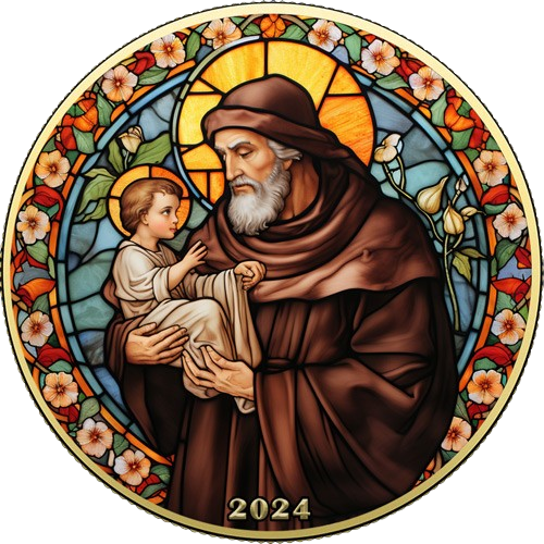 Miniature : SAINT ANTHONY Holy Stained Glass 1 Oz Silver Coin 1$ USA 2024