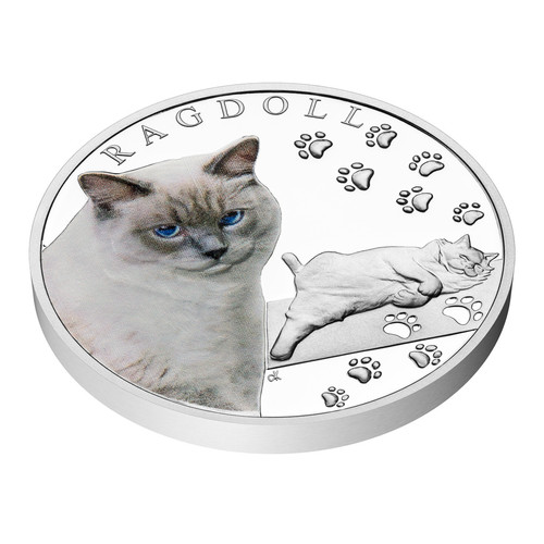 Cat Breeds Ragdoll - Cat Breeds Series - 1 Oz Silver Coin 1$ Niue
