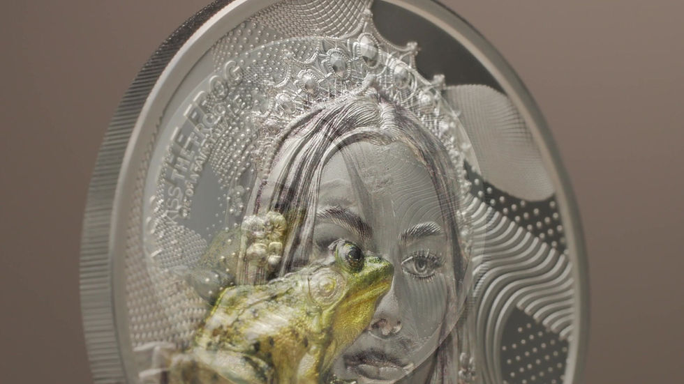Miniatura: KISS THE FROG Eye of a Fairytale 2 Oz Silver Coin 10$ Cook Islands 2023