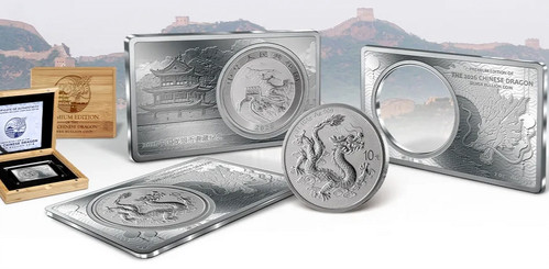 Premium Edition of the 2026 Chinese Silver Dragon 2 + 1 oz .999