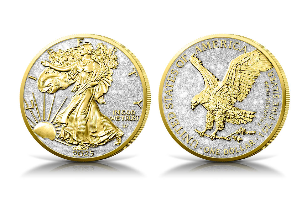 Miniatura: American Eagle - Diamond Dust & 24k Gold 1oz 999.9 Silver 1$ USA 2025