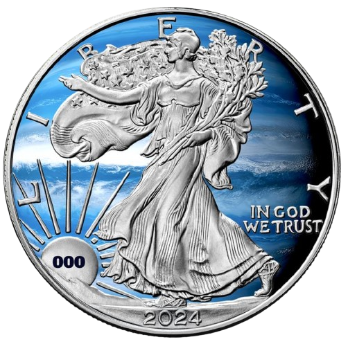 Miniatura: 2024 Neptune Silver Eagle - Planets of the Solar System Series 1oz Silver Coin