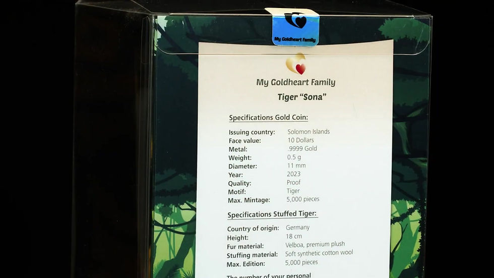 Miniaturbild: 2023 Solomon Islands My Goldheart Tiger 0.5g Gold Coin