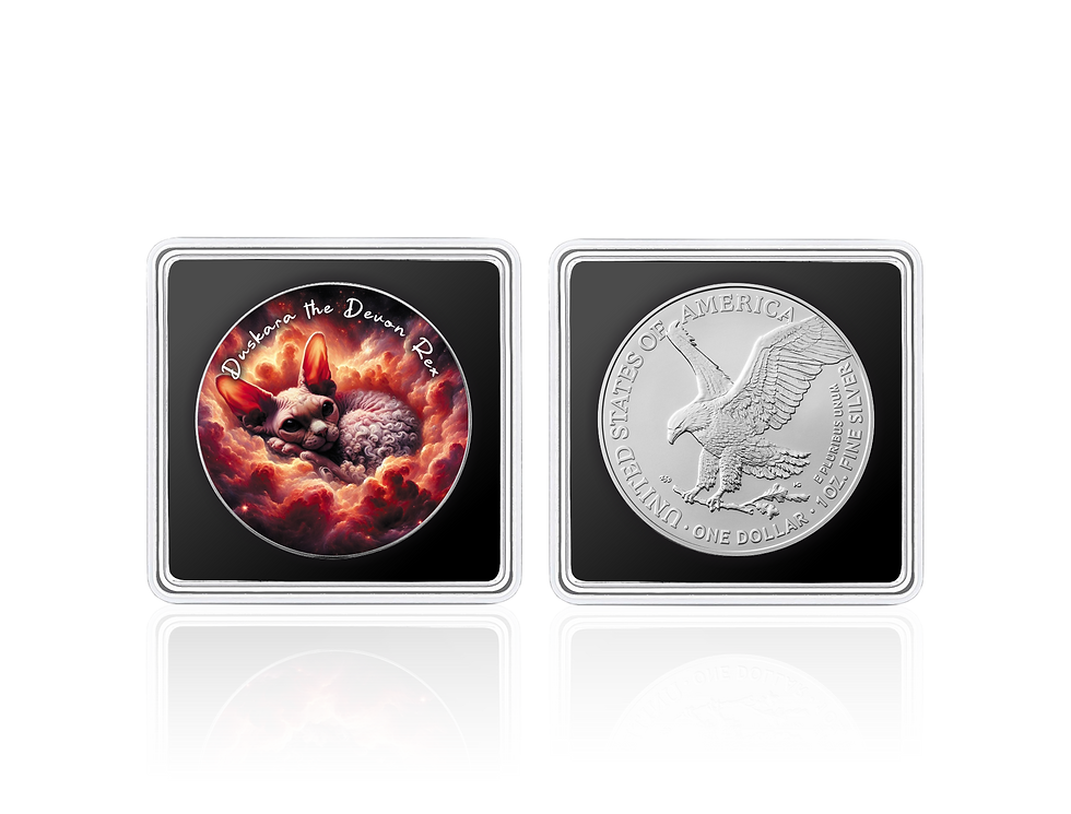 Miniatura: Duskara the Devon Rex - Nebula Cats Series - 1oz .999 Silver Eagle $1 USA 2025