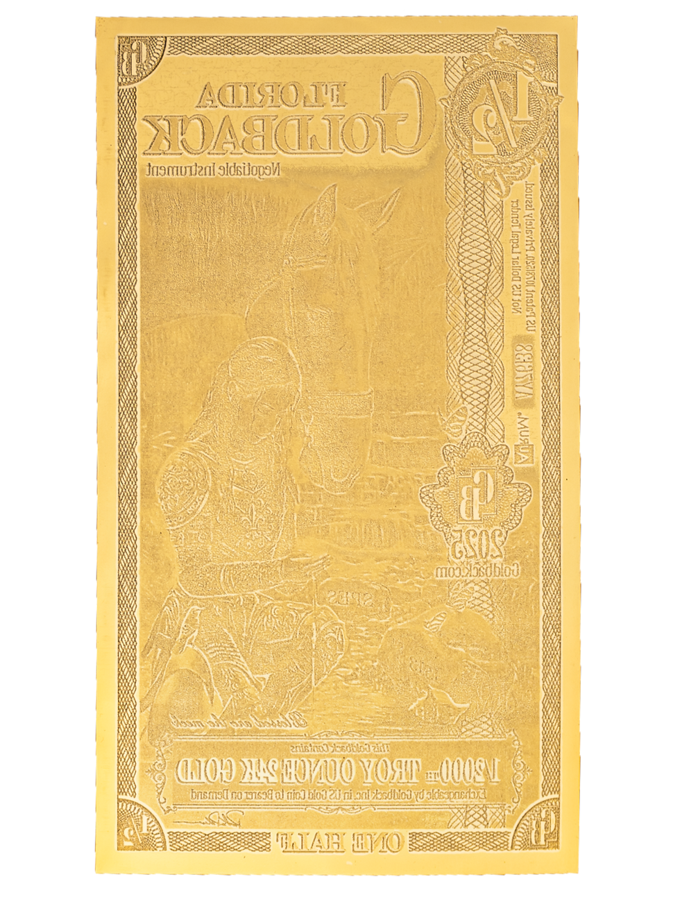 Thumbnail: 1/2 Florida Goldback  - Aurum Gold Foil Note (24k)