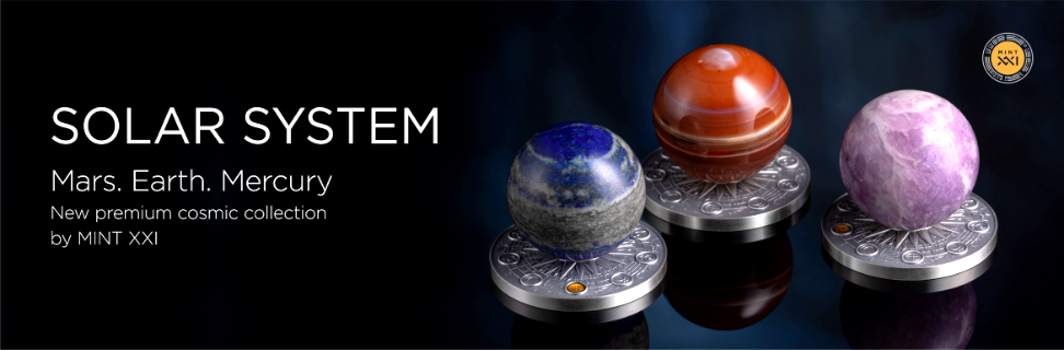 Miniatura: Earth Solar System 2 oz Antique finish Silver Coin 10 Cedis Ghana 2024