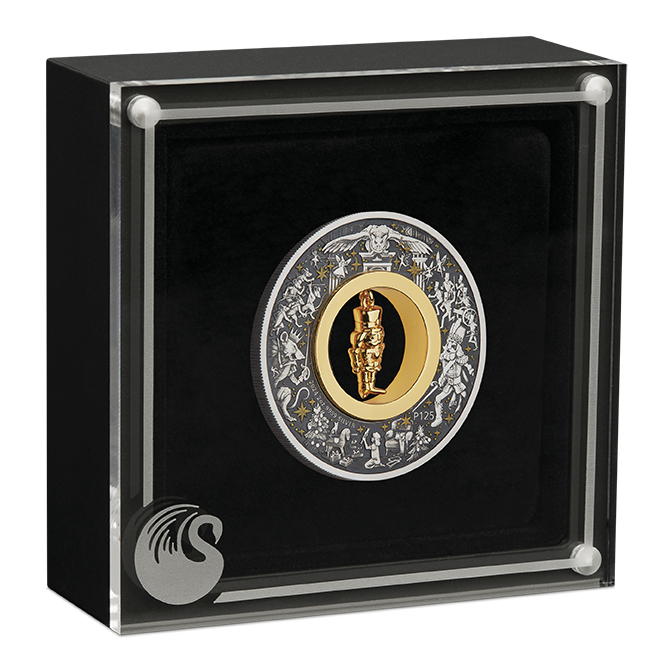 Miniature : The Christmas Nutcracker 2oz Silver Antiqued Coloured Coin $2 Australia 2024