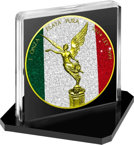 Miniature : DIAMOND FLAG Libertad 1 Oz Silver Coin Mexico 2024