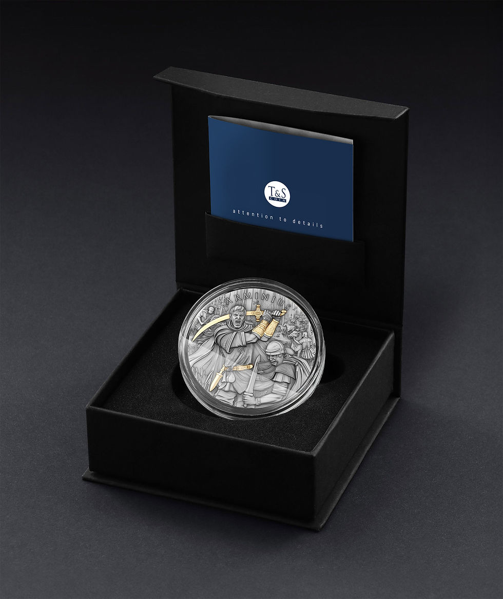 Miniature : ARMINUS Legendary Warrior series 2oz .999 High Relief Silver Coin $5 Niue 2025