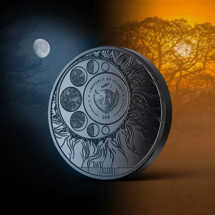 Miniatura: JAGUAR Day and Night 3 Oz Silver Coin $20 Palau 2023