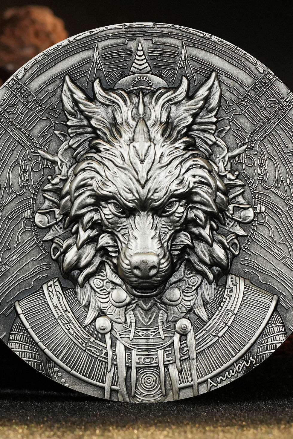 Miniatura: Egyptian God Anubis 2 Oz .999 Silver Coin 2000 Francs CFA Gabon 2024
