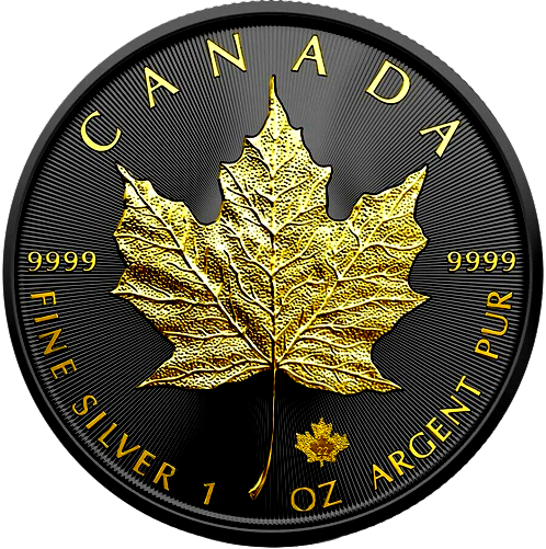 Miniaturbild: MAPLE LEAF Gold Black Empire 1 Oz Silver Coin 5$ Canada 2023