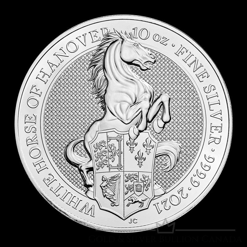 10 oz Queen's Beast White Horse Silver Coin (2021)