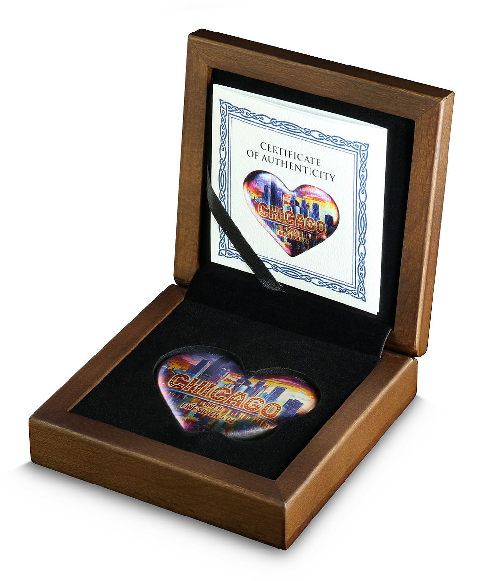 Miniature : Germania Mint 2024 Chicago Heart ANA Edition 5oz 999.9 Cast Bar