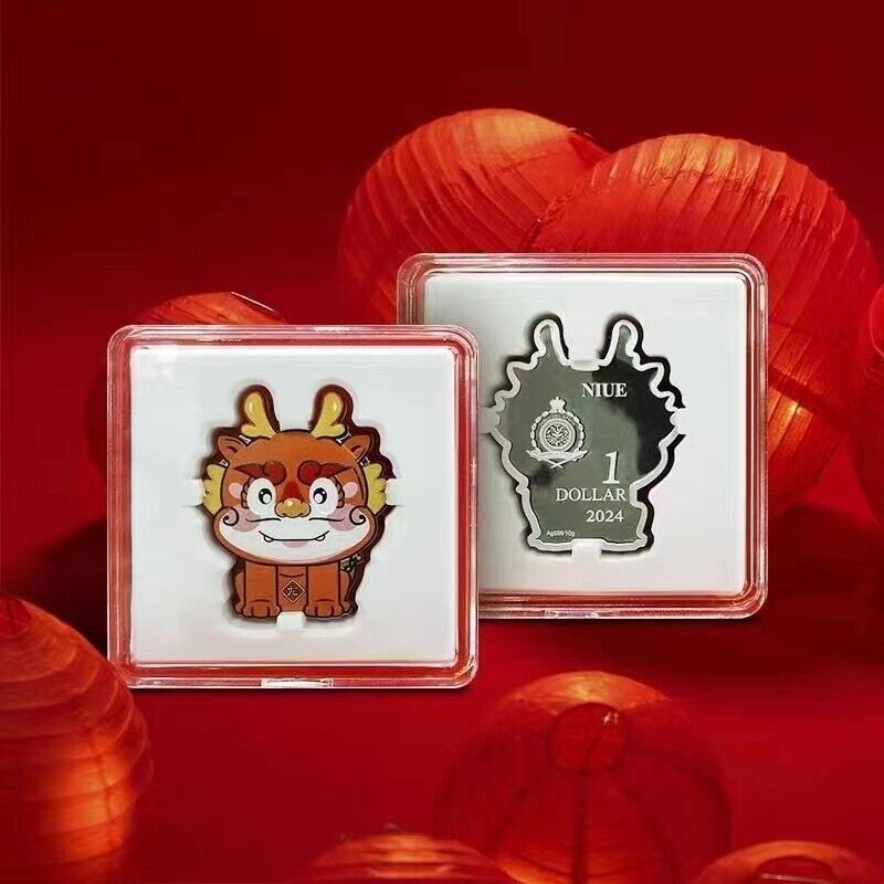 Miniaturbild: Year of the Dragon Shaped 10g Silver Coin $1 Niue 2024