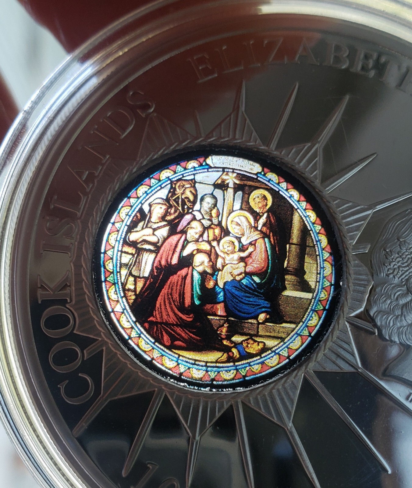 WINDOWS OF HEAVEN BETHLEHEM Church Saint Catherine Silver 10$ Cook Islands 2012
