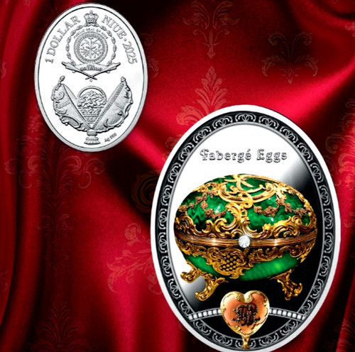 ROCAILLE - Faberge Eggs Series Coin With Crystal Insert - 1$ Niue