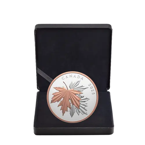 Miniatura: GLEAMING MAPLE LEAVES 10 Oz Silver Coin 100$ Canada 2025