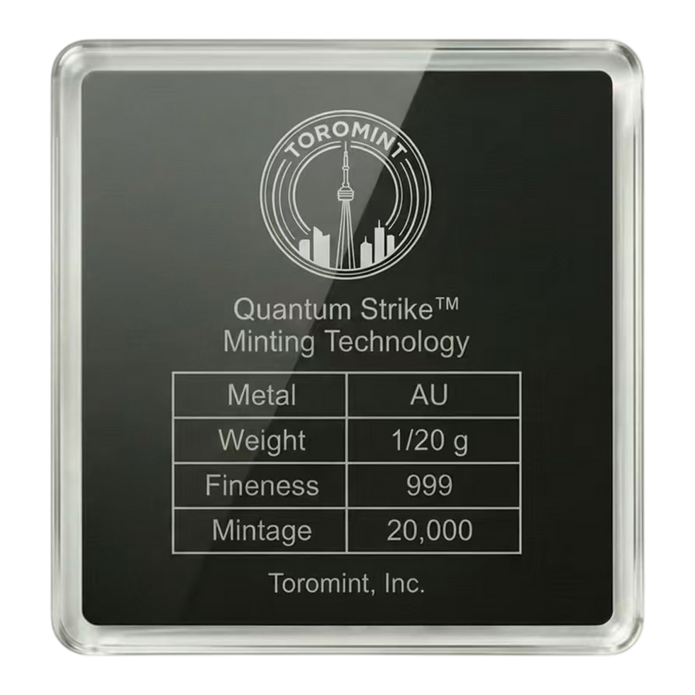 Miniature : F22 RAPTOR 1/20G 999.9 High Relief Gold Bullion in Assay Card