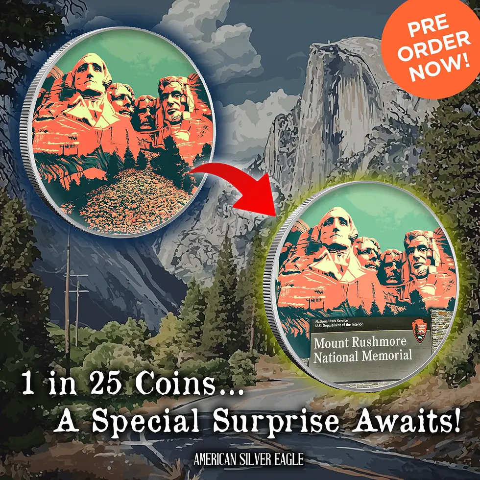 Thumbnail: Mount Rushmore 1oz .999 Silver Coin Colorized $1 Usa 2024