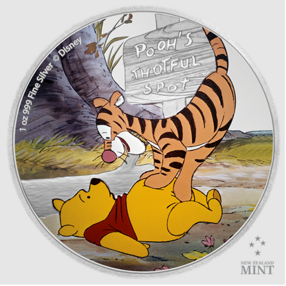 Miniatura: Winnie the Pooh - 1 oz. Pure Silver 4 Coin Nz Mint $2 Niue 2020 - 2021