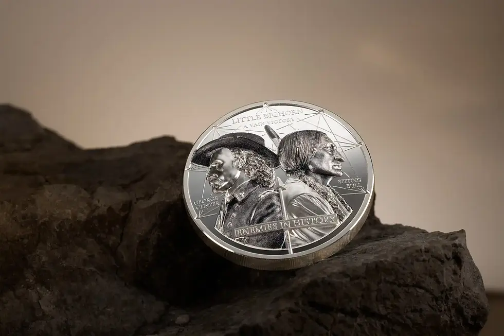 Thumbnail: Custer vs. Sitting Bull: Enemies in History - 2 Oz Silver Coin - Mongolia 2026