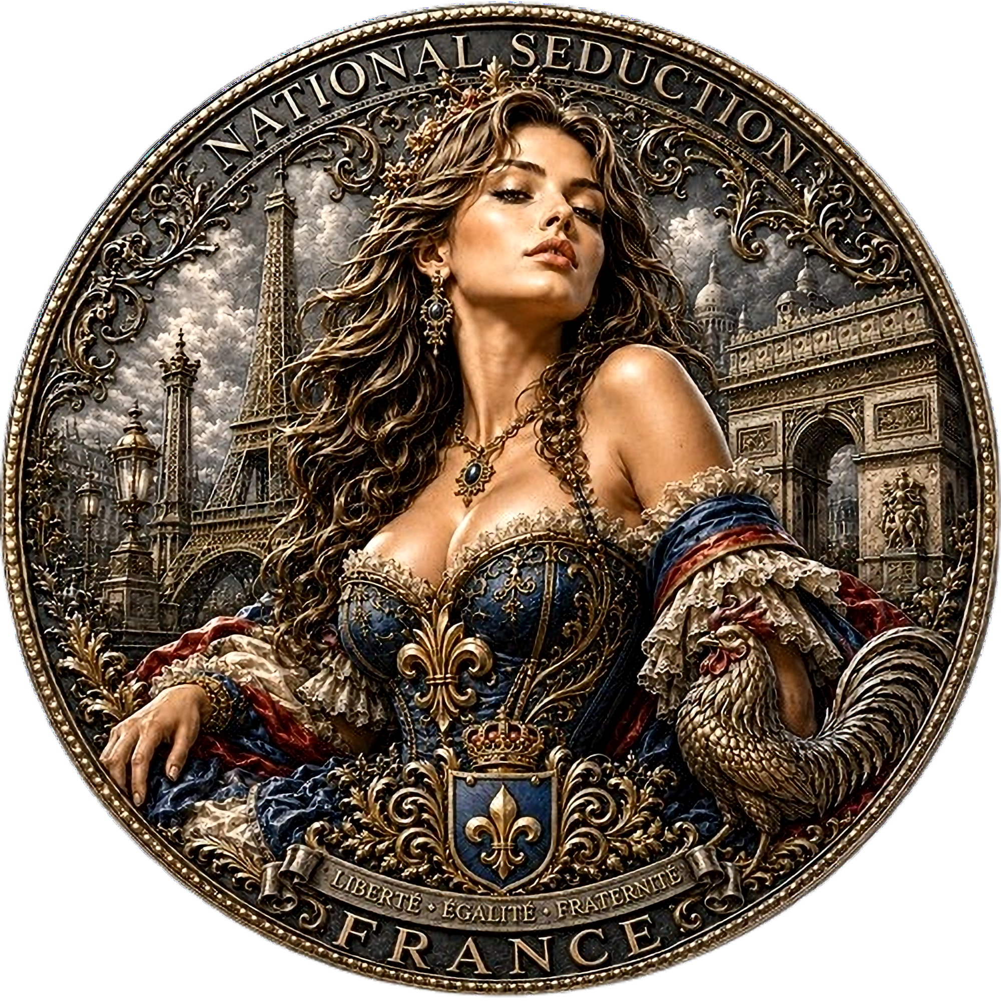 France Seduction: National Beauties 1 Oz .999 Copper Round Italy