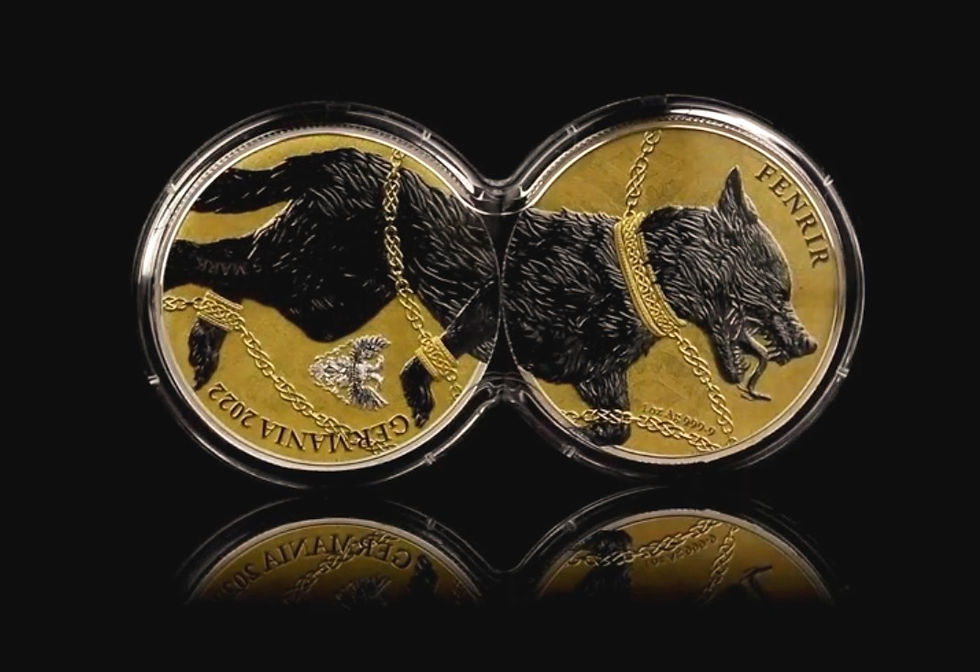 Germania beasts: Fenrir 2 X 1 oz Silver ennobled Gold and Black Germania 2022
