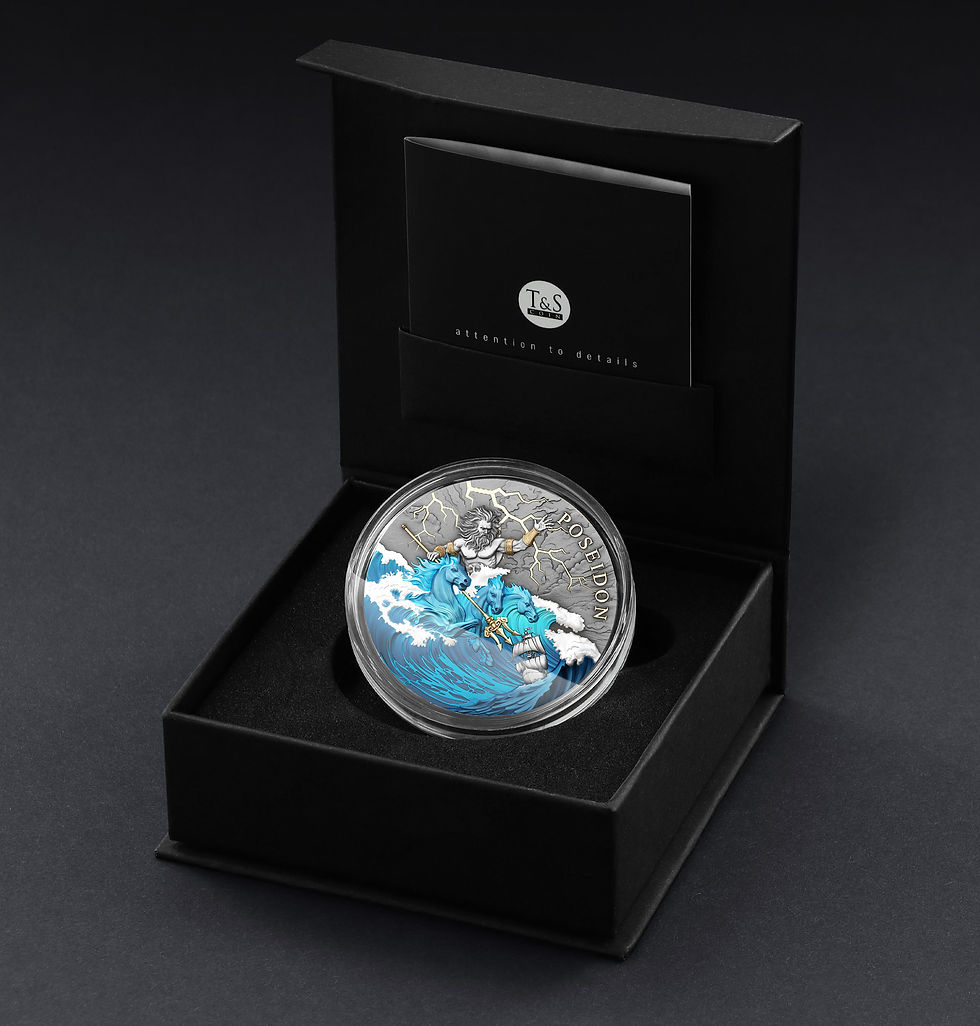 Miniaturbild: Poseidon - 2oz .999 High Relief Silver Coin - 5$ Niue 2026