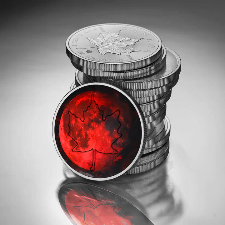 Miniature : Frost Whisperer Wolf Maple Leaf 1 Oz Silver coin 5$ Canada 2024