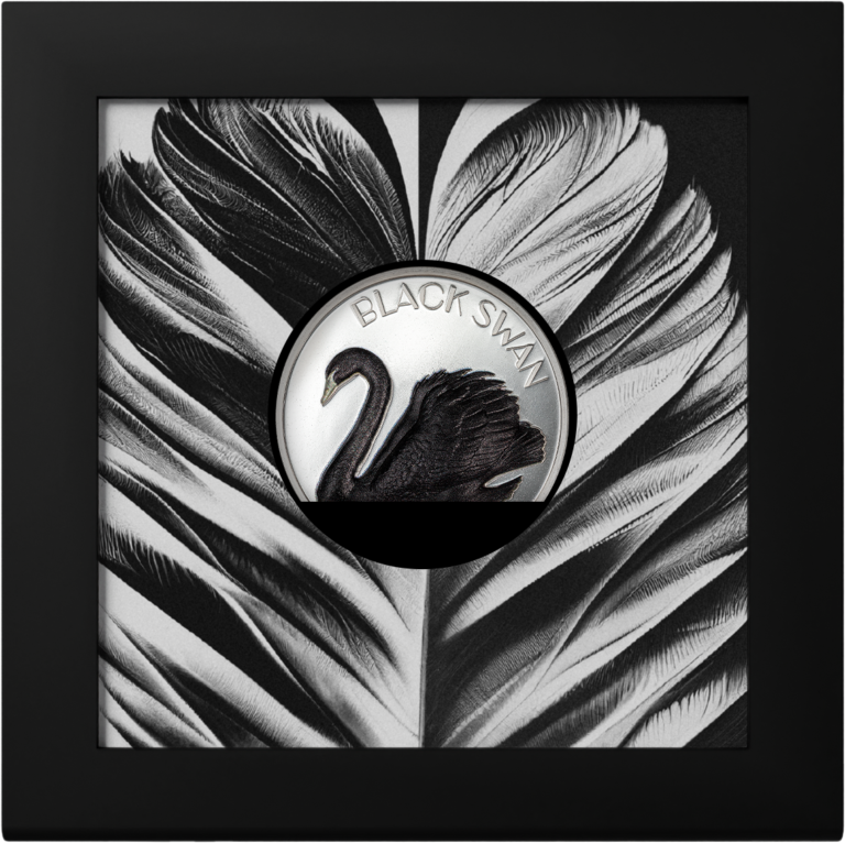 Miniatura: CZARNY ŁABĘDŹ 2 Oz Srebrna Moneta 10 $ Wyspy Cooka 2023