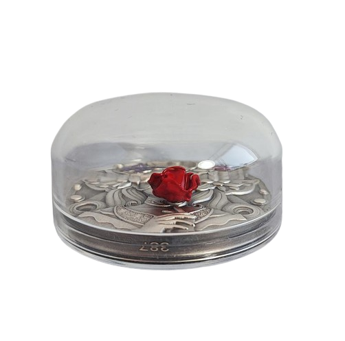 Miniatura: 520 I LOVE YOU Lady with Butterflies Silver Plating Copper Medal 2023