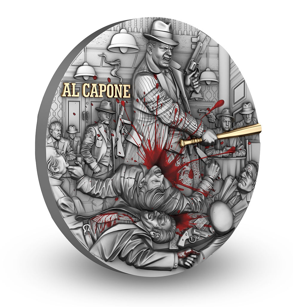 Miniatura: AL CAPONE: Empires of Crime series - 2oz .999 High Relief Silver $5 Niue 2025