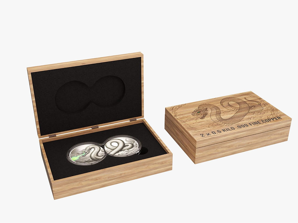 Miniatura: Viper's Venom Glow-in-the-Dark 2 x 1/2 Kilo Copper Medal Set in DuoStack Capsule