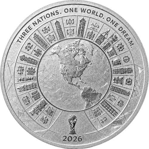 Miniatura: ROAD TO GLORY World Cup Diamond Dust - 1 Oz .999 Silver Coin - 1$ USA 2026