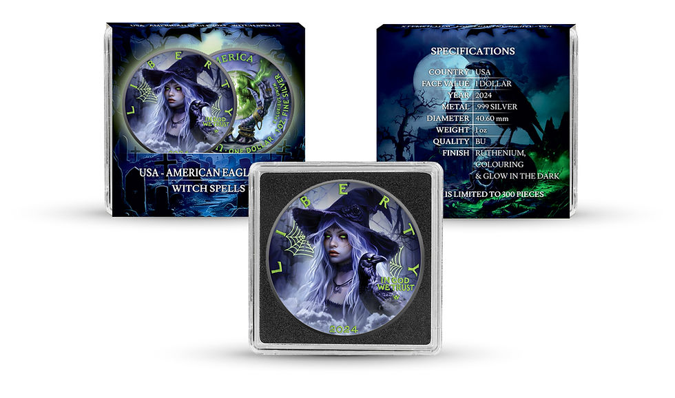 Miniaturbild: Witch Spell - Halloween 1oz .999 Silver American Eagle $1 USA 2024