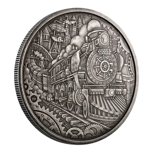 Miniatura: A Whimsical Tale: Steam Locomotive - 3oz. Fine Silver Coin - 50$ Canada 2025