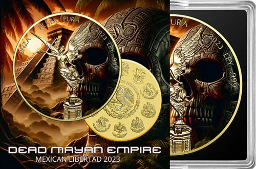 Miniature : DEAD MAYAN EMPIRE Libertad 1 Oz Silver Coin Mexico 2023